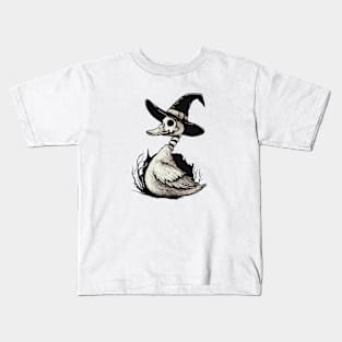 Skeleton Witch Duck Kids T-Shirt